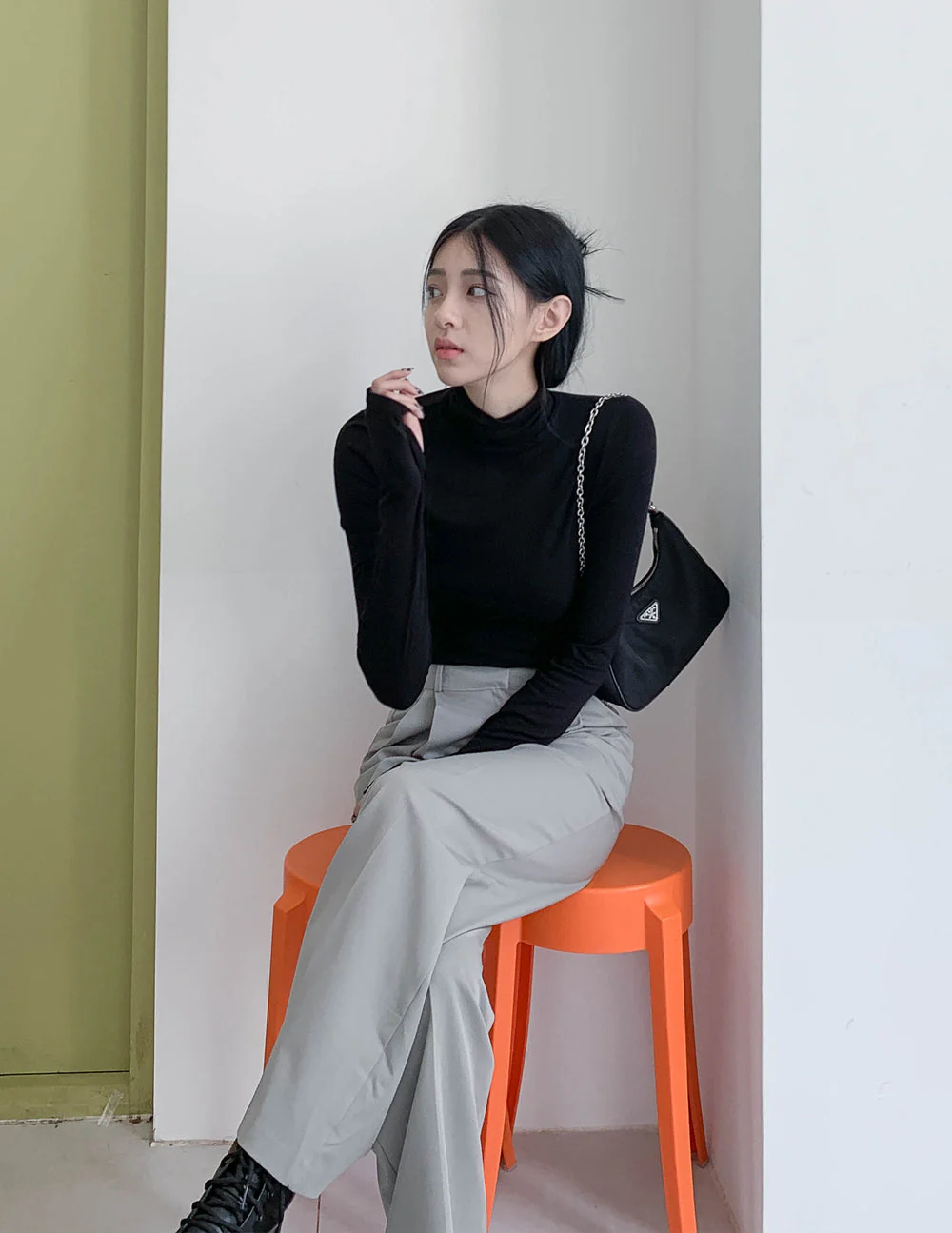 Turtleneck Warmer Crop Top CN08 - Image 7