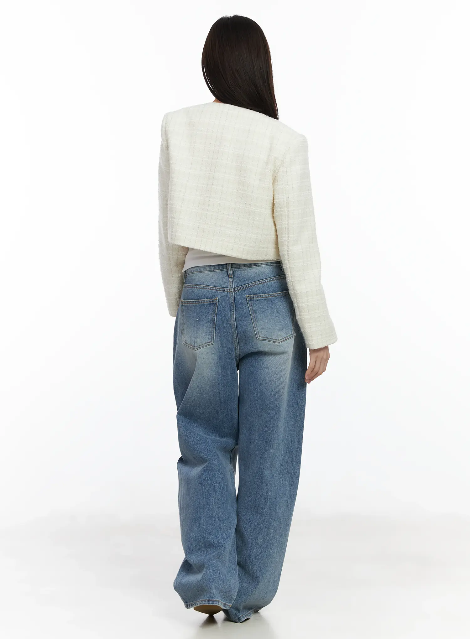 Tweed Button-Up Jacket IF520 - Image 10