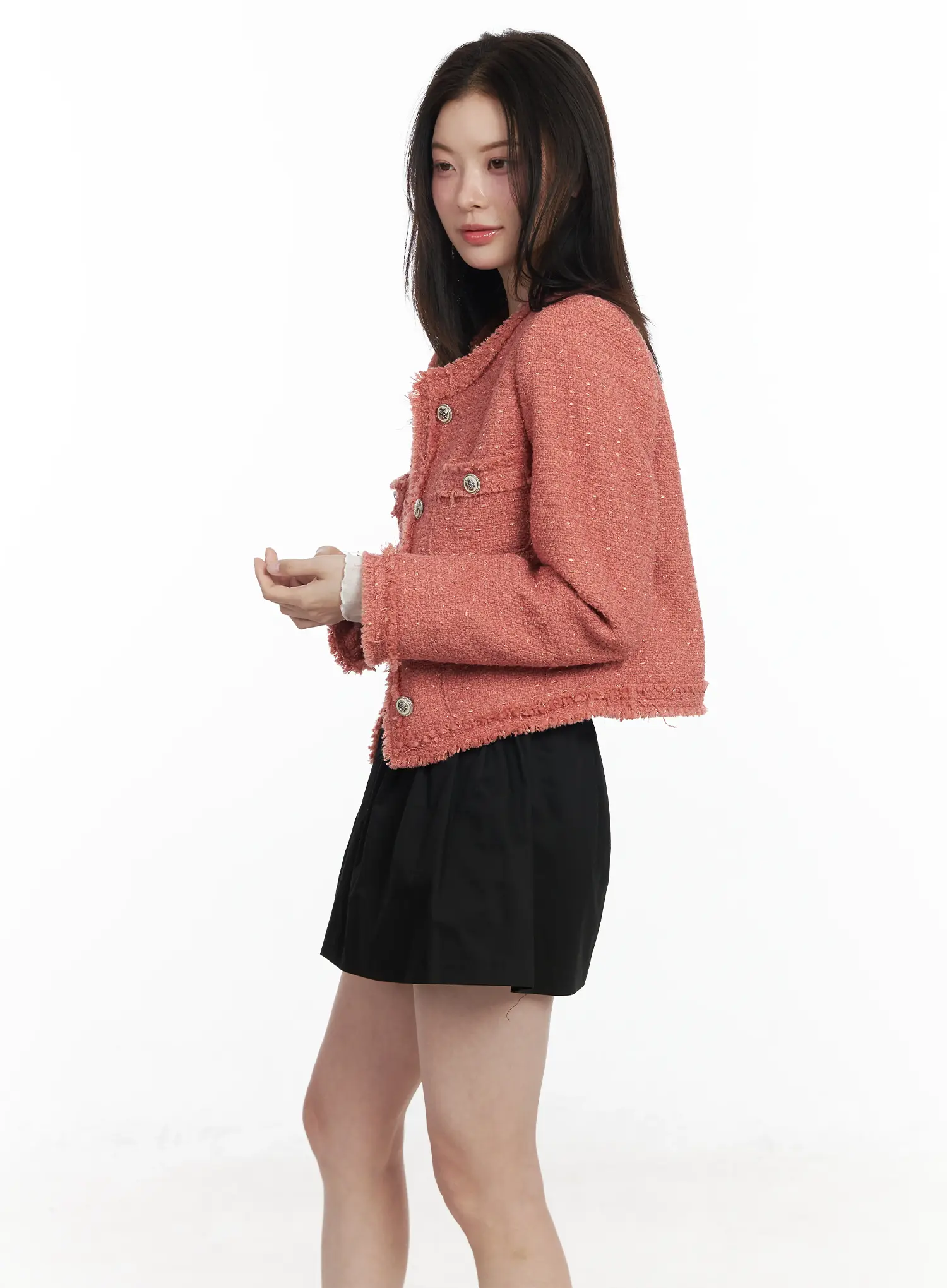 Tweed Buttoned Jacket IF524 - Image 3