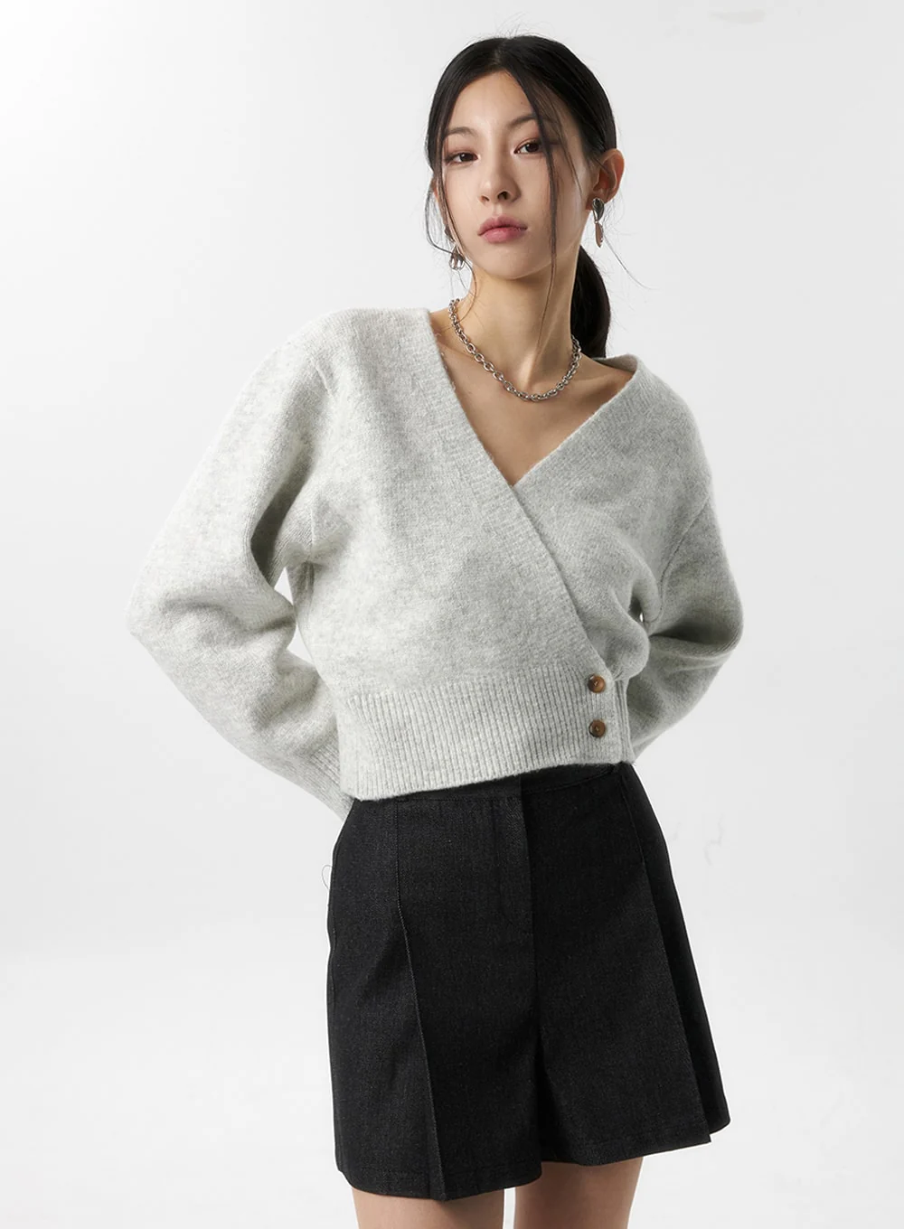 V-Neck Wrap Cardigan IS315 - Image 7