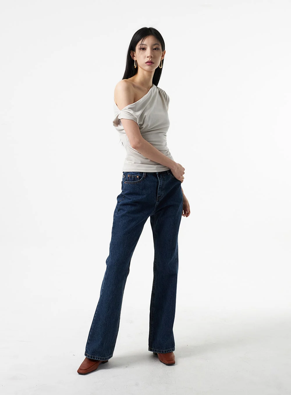 Wide Bootcut Jeans IA325 - Image 4
