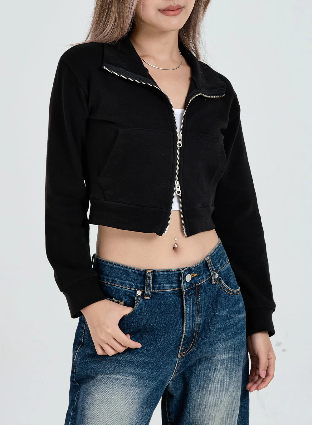 Wide Leg Faded Color Denim Pants CO11 - Image 11