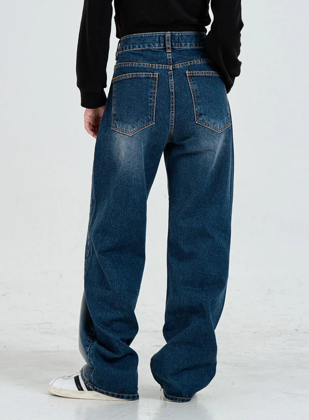 Wide Leg Faded Color Denim Pants CO11 - Image 6