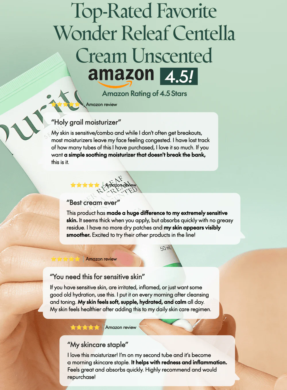 Wonder Releaf Centella Cream Unscented (mini) (15ml) - Image 4