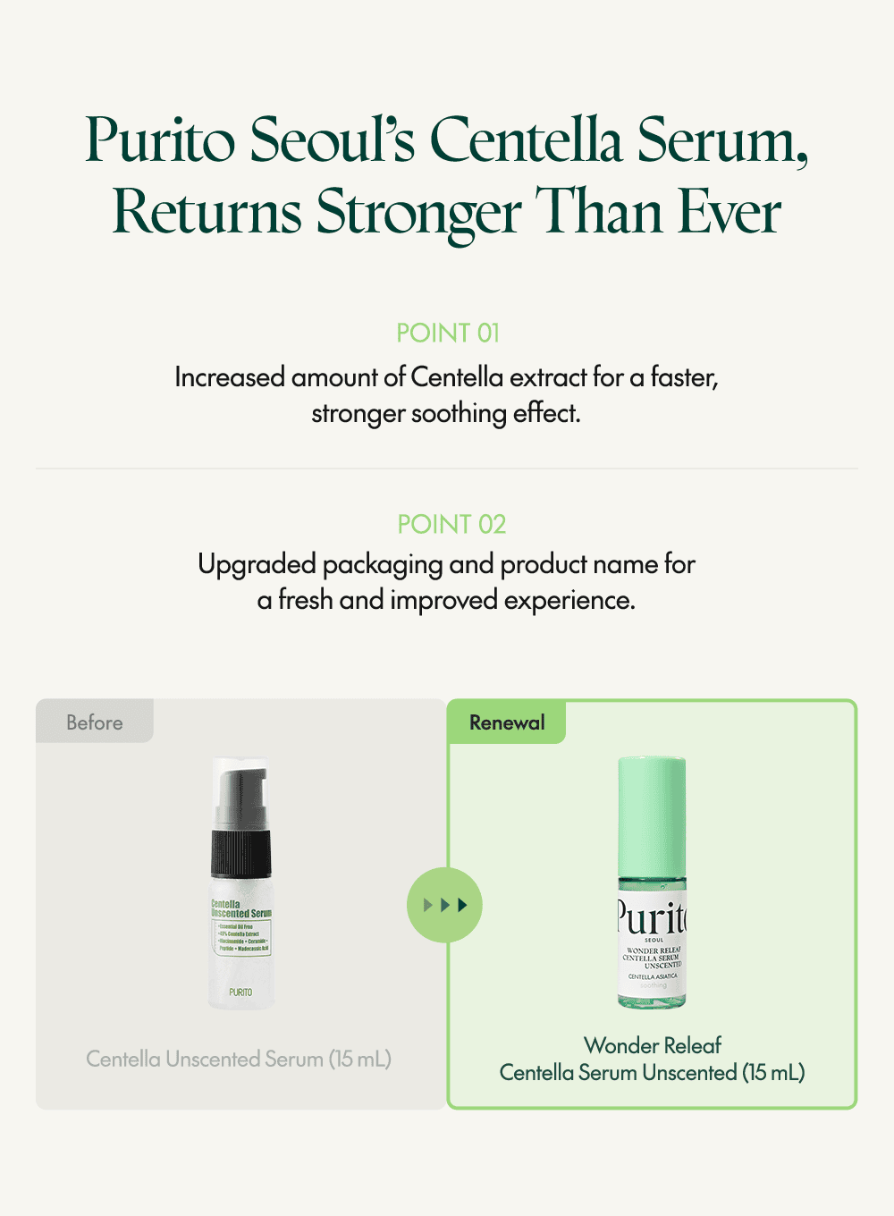 Wonder Releaf Centella Serum Unscented (mini) (15ml) - Image 3