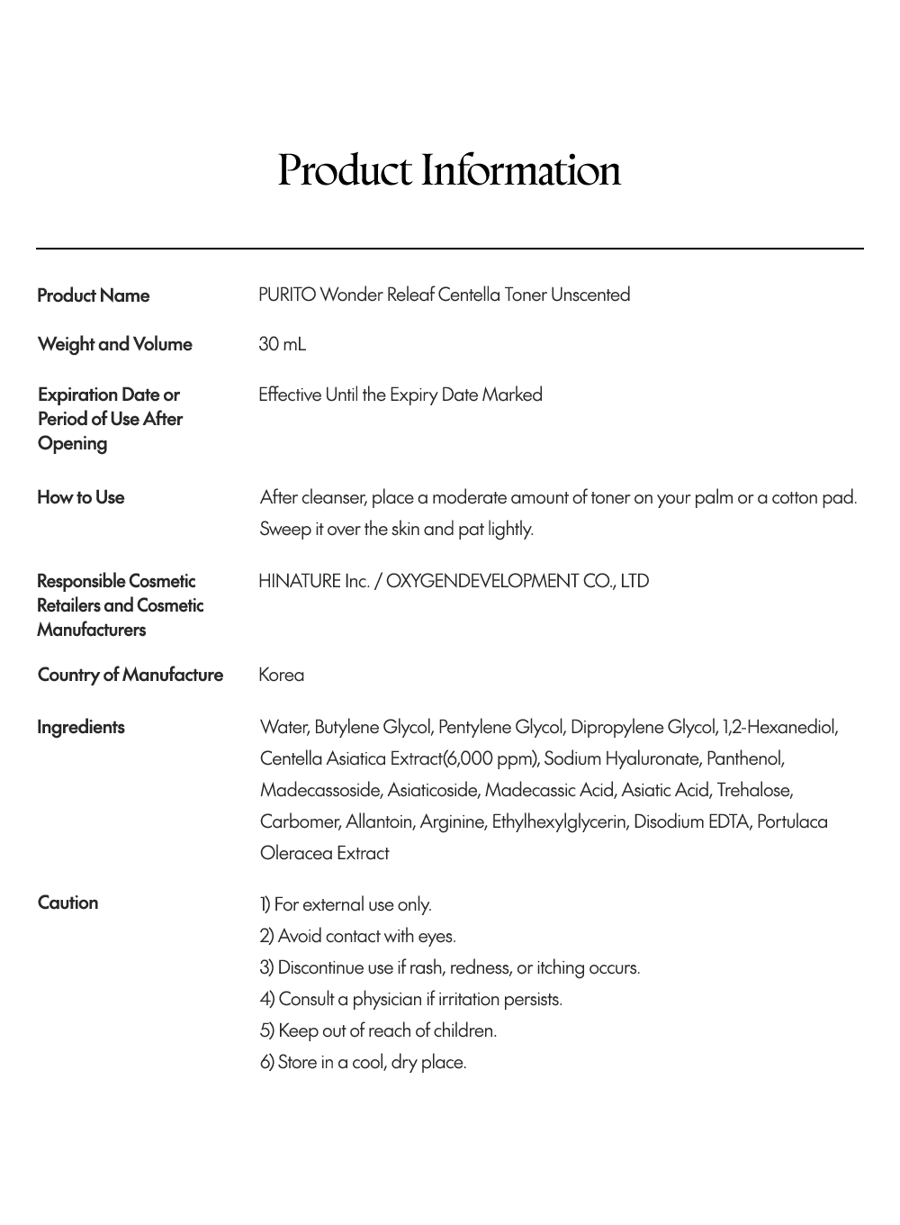 Wonder Releaf Centella Toner Unscented (mini) (30ml) - Image 14